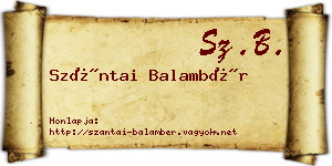 Szántai Balambér névjegykártya